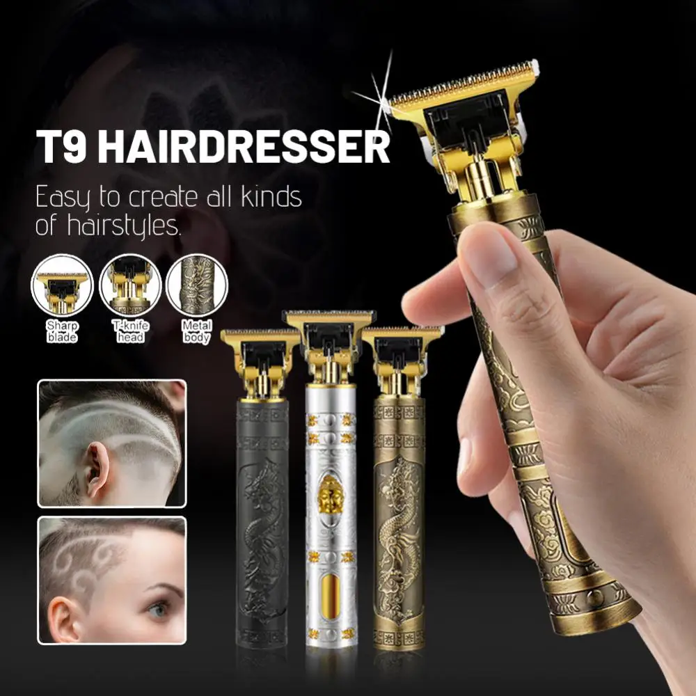 

Vintage T9 Electric Hair Clipper Rechargeable Hair Cutting Machine Professional Hair Trimmer for Men Barber Beard Trimmer