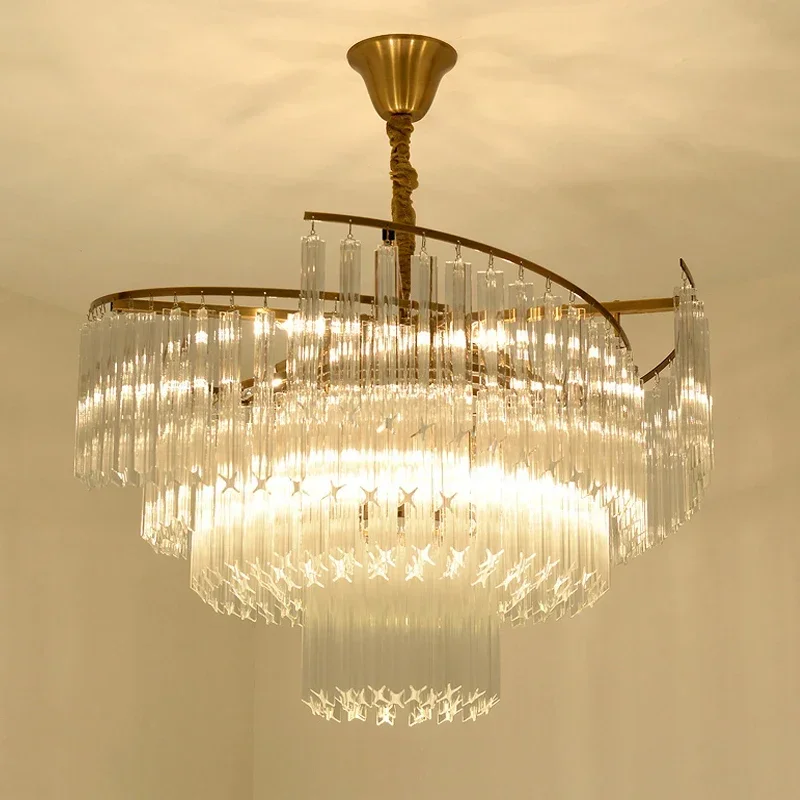 Хрустальные подвесные светильники среднего века роскошные виллы лобби