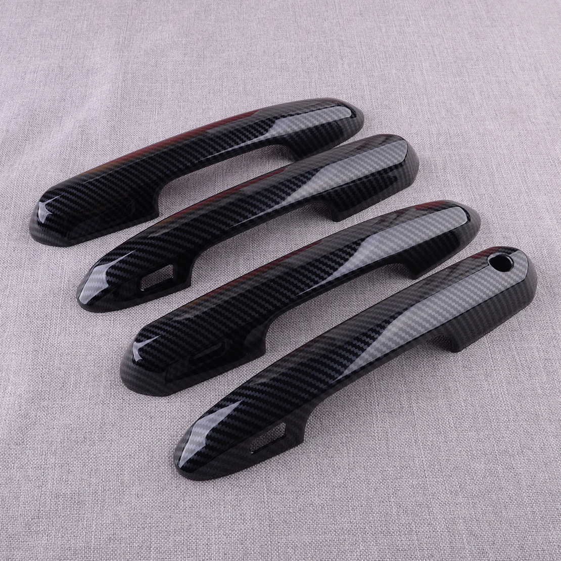 

1 Set Car Black Carbon Fiber Style Plastic Exterior Door Handle Cover Trim Cap Frame Fit for Toyota Highlander 2020 2021 2022