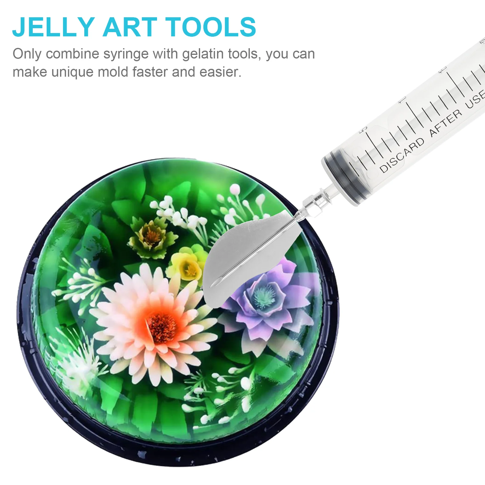 10pcs Professional 3D Practical Gelatin Art Tools Set with a Syringe Cake Decoration Tool for Kitchen Bakery images - 6