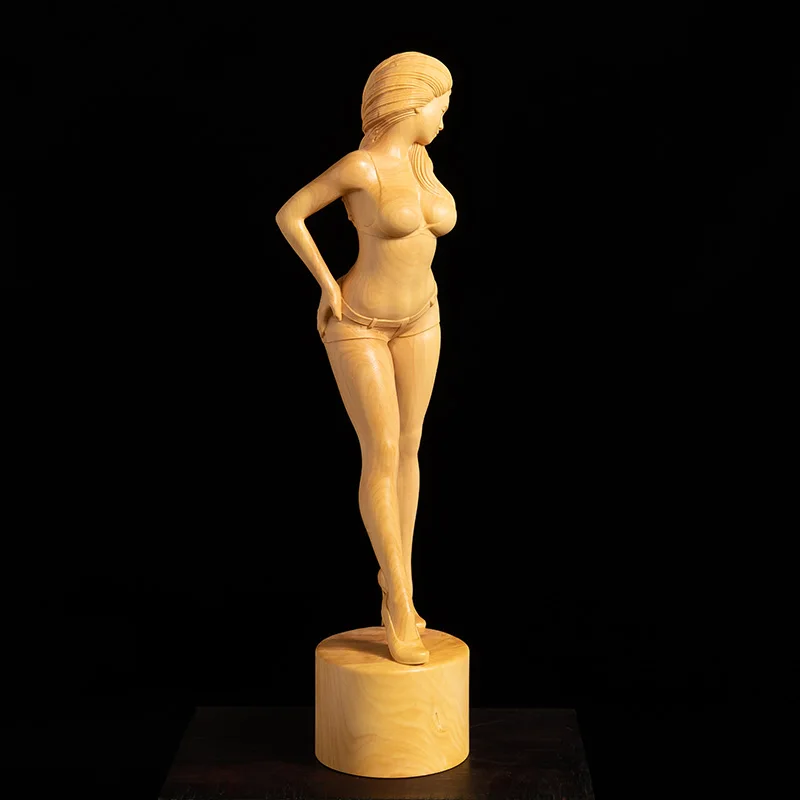 Статуя из самшита настоящая деревянная скульптура дерева красота коллекция