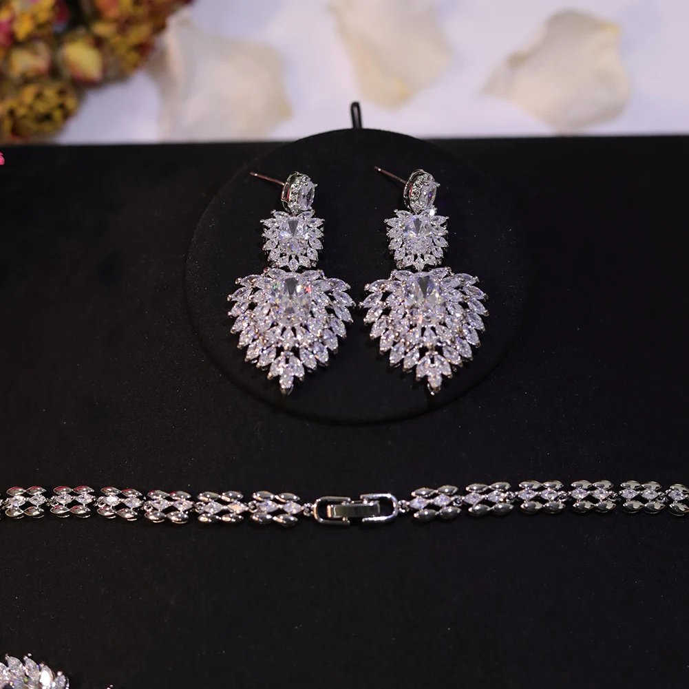 Сверкающее ожерелье из кубического циркония ААА модные свадебные аксессуары