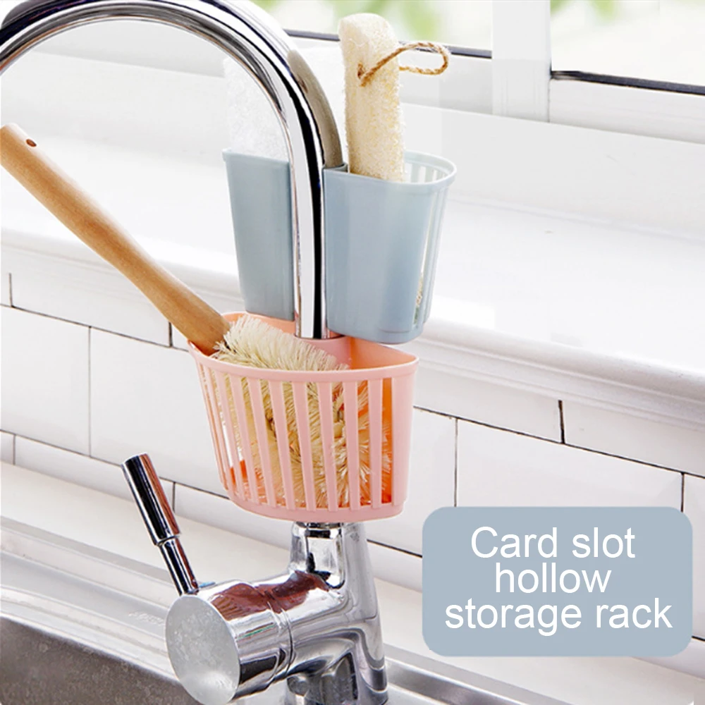 

Sink Shelf Soap Sponge Drain Rack Hanging Bag Kitchen Accessorie Bathroom Holder Strap Faucet Storage Basket With Drain Holes