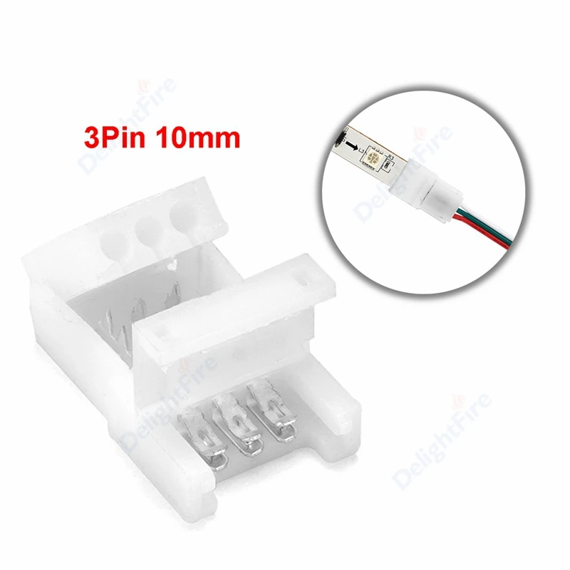 

1/100pcs LED Strip Connector 8/10mm Copper Wire Connectors For RGB WS2811 WS2812B SMD LED Strip Wire Terminals DIY Electrical