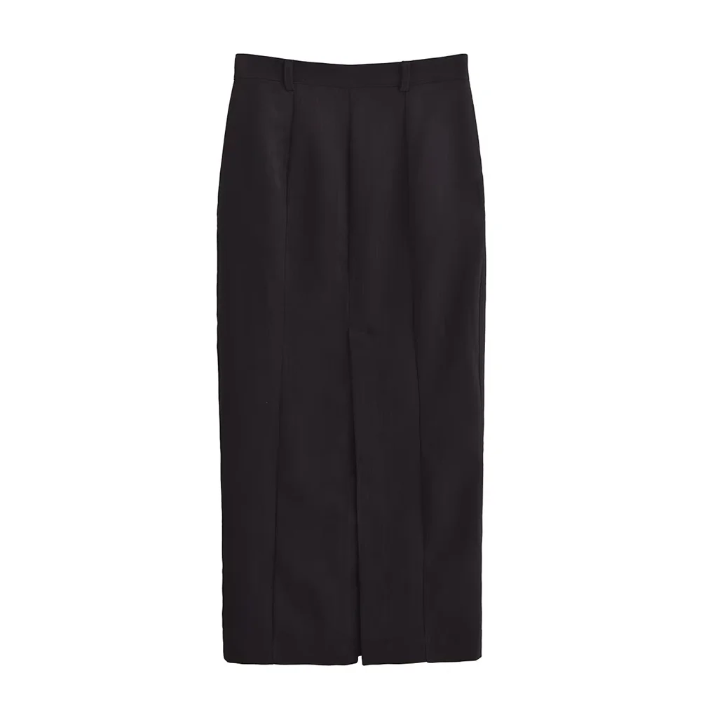Женская универсальная прямая юбка средней длины PB &amp ZA Однотонная с высокой