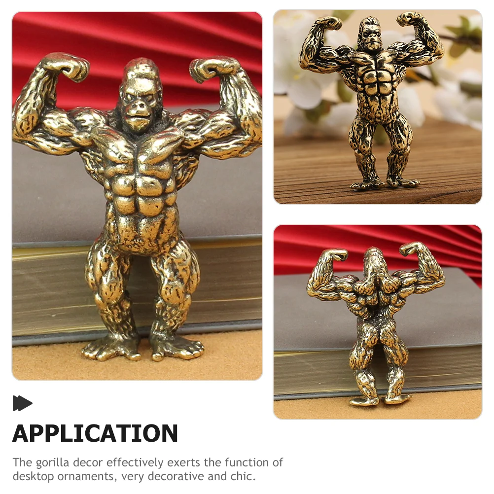 Латунный орнамент орангутанга украшение для офиса медная скульптура гориллы