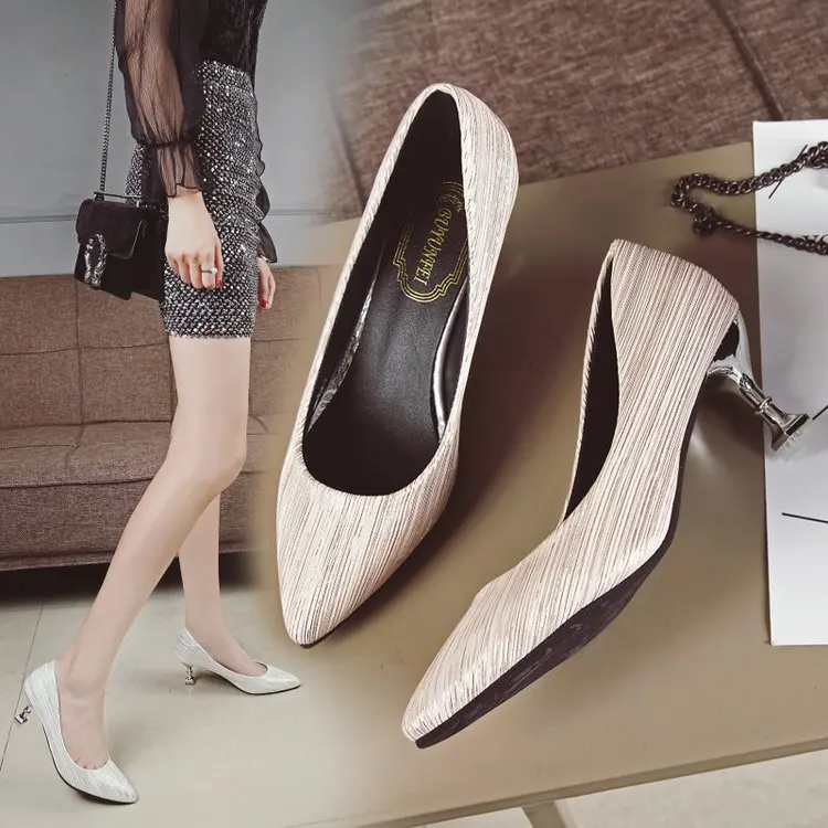 

Small Heel Wedding Shoe Canvas Pumps Sandals Ladies Pointed Wedge Slip On 2022 Work Dress Professional Shallow Mouth Lace-Up Den