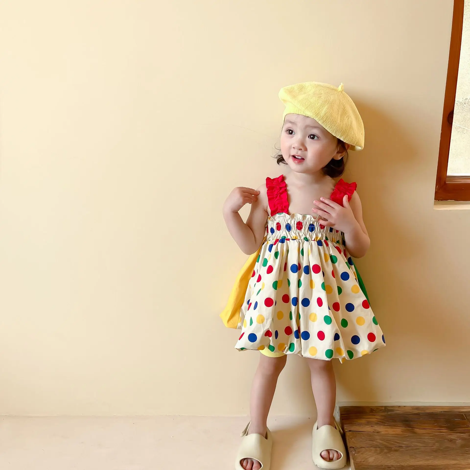 

Юбка на бретелях с надписью, Новинка лета 2022, модное платье для маленьких девочек, детская юбка маленького и среднего размера