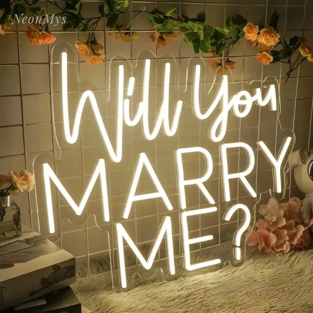 

Неоновая вывеска "Will You Marry Me", 12 цветов