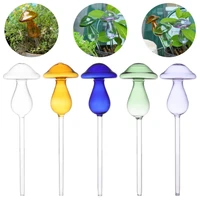 new multicolor glass mushroom watering kits plant flowers design plant water feeder self watering home garden supplies