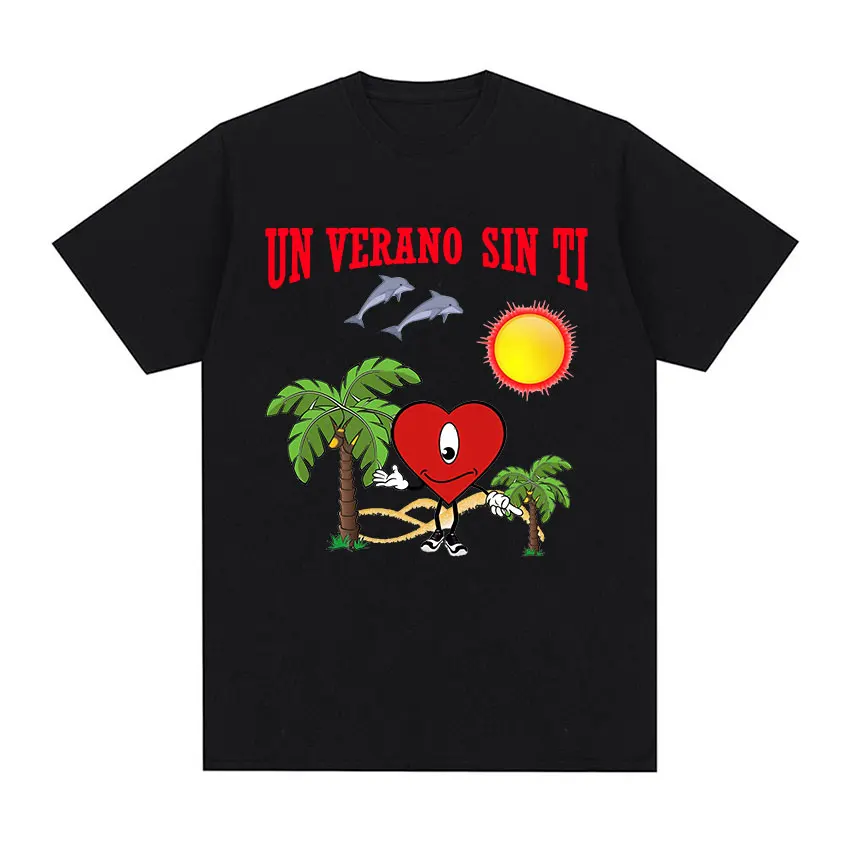 

Bad Bunny UN VERANO SIN TI Prin Graphics T Shirt Man Woman Hip Hop Fashion Music Album Short Sleeve T-shirt Men Casual Oversized