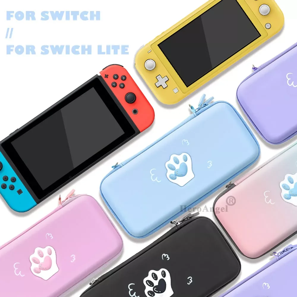 

5 Colors Cat Pow Pattern Cute Carrying Bag Case New for Nintendo Switch Console Accessories For Switch Lite Storage Traval Bag