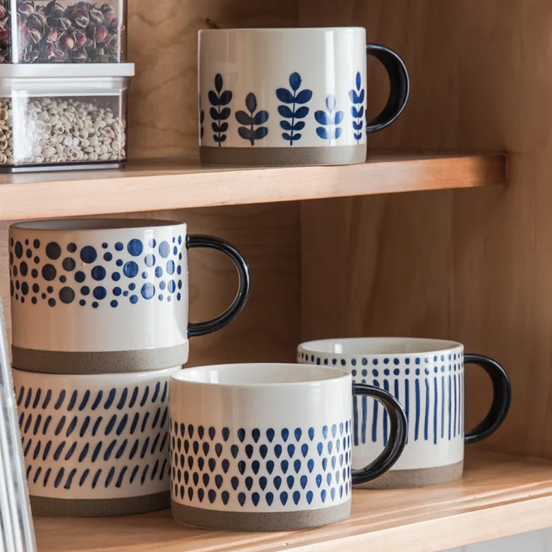 

Японская ручная роспись, большая емкость 450 мл, керамика, зеркальные чашки для кофе с молоком, овсянкой, посуда для дома и офиса, керамическая...