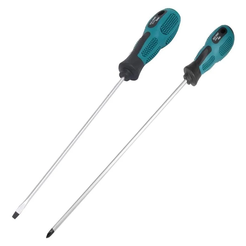 

2 Packs 12 Inches Long Slotted And Phillips Screwdriver Flat Blade Screwdriver Magnetic Screwdriver With Rubber Handle