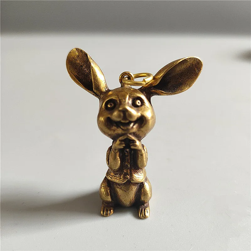 

1 шт. 3,7*1,4*4,5 см Миниатюрный Яркий кролик в стиле ретро медные ручные кулоны декоративный ключ/Подвеска для ожерелья