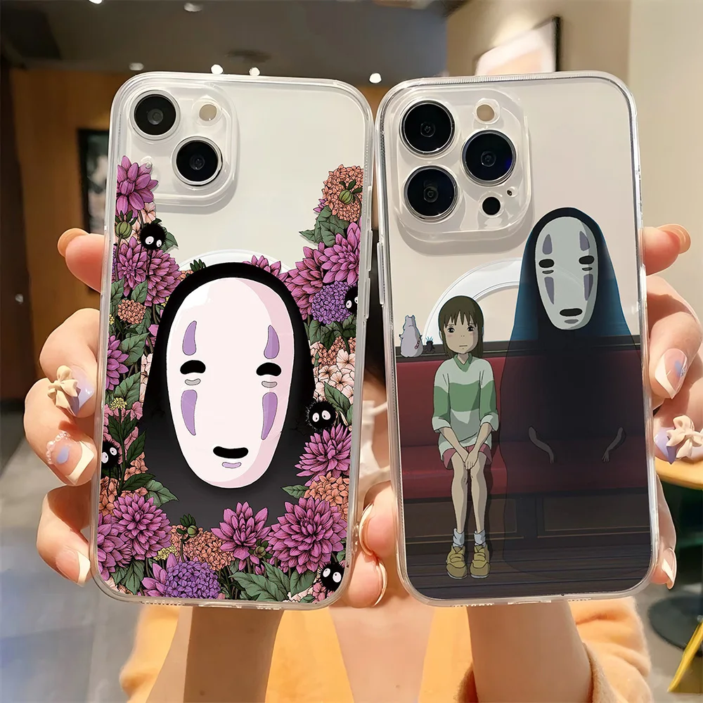 Cartoon black shadow cute cat Magsafe Magnetic Case for iPhone 16 15 14 13 12 11 8 Plus Pro Max X XR XSMax Spiriteds-Aways Soft
