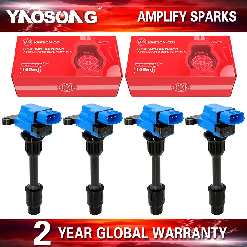 

Комплект катушек зажигания Silvia S15 SR20DET Fit Nissan 200SX 2.0L SR20DE Turbo X-Trail SR20VET GT PNT30 MCP-3350 22448-91F00