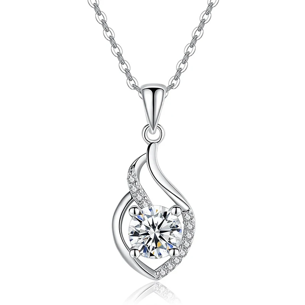 

CAOSHI Graceful Pendant Necklace Female Delicate Bridal Wedding Jewelry with Dazzling Zirconia Silver Color Accessories Gift