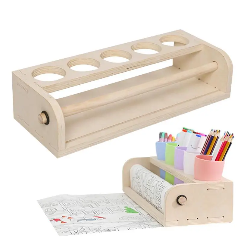 

Tabletop Paper Roll Holder Free-Standing Paper Towel Drawing Tool Parchment Storage Rack Scrolls Organizer Art Painting Tool