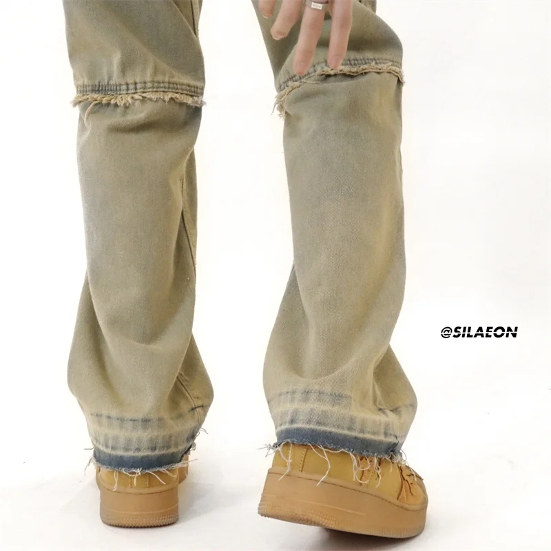 Summer Baggy Jeans Men Fashion Vintage Straight Jeans Men Japanese Streetwear Hip-hop Loose Straight Denim Pants Mens Trousers