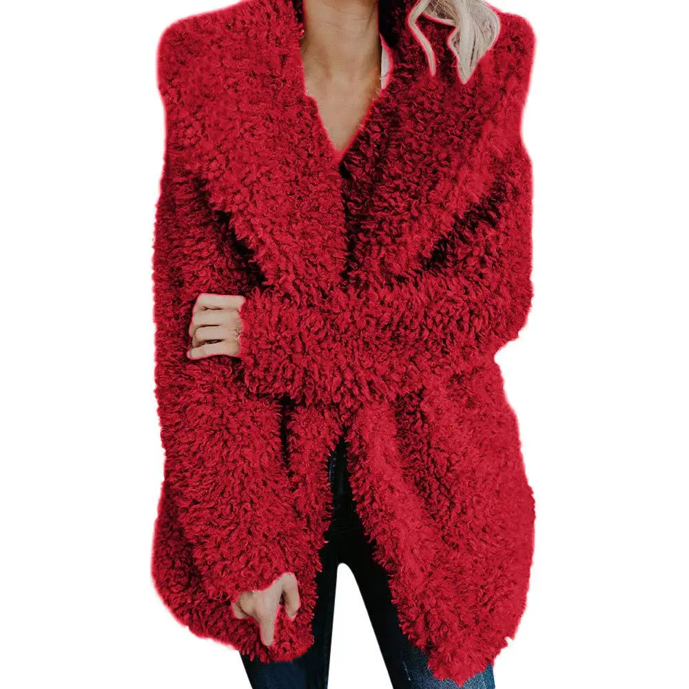 Jackets Teddy Coat Women Winter Jackets Kawaii Fur Jacket Hooded Overcoat Warm Hairy Female Coats Long Sleeve Chaqueta Mujer 2XL