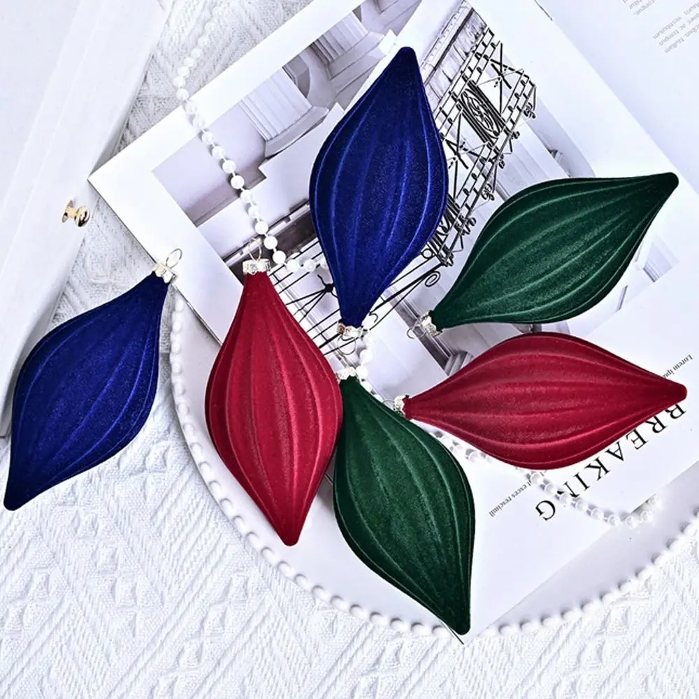 2 шт. флокированные бархатные рождественские конусные шары подвеска пластиковые