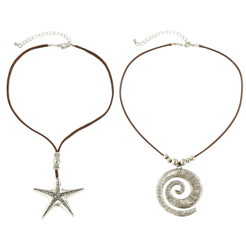 E15E ожерелье в форме морской звезды милый пляжный кулон виде океана цепочка на