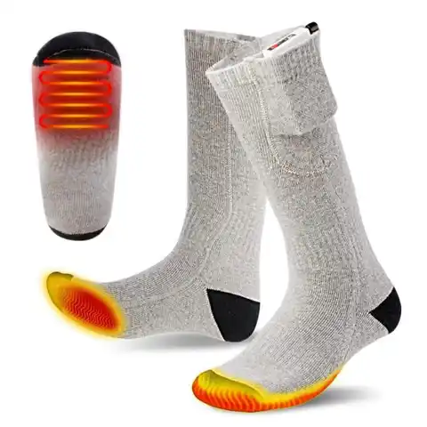Носки с подогревом мужские женские зимние теплые спортивные носки с зарядкой от USB термоноски с электрическим подогревом для пешего туризм...