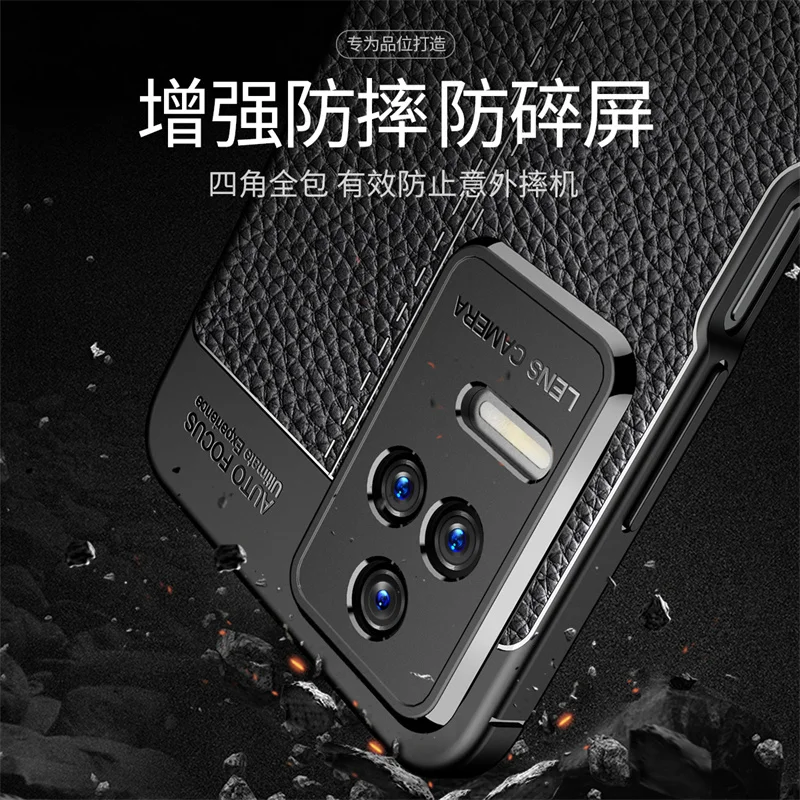 For Poco F4 Case Cover Poco F4 Coque Shockproof TPU Soft Leather Phone Funda Shell Bumper for Poco F4