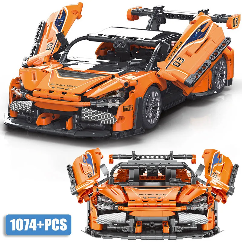 

Technical Expert 1074pcs Mclarened Racing Car City Sport Vehicle Building Blocks City 1:14 Scale Supercar Model Bricks Toys Gift