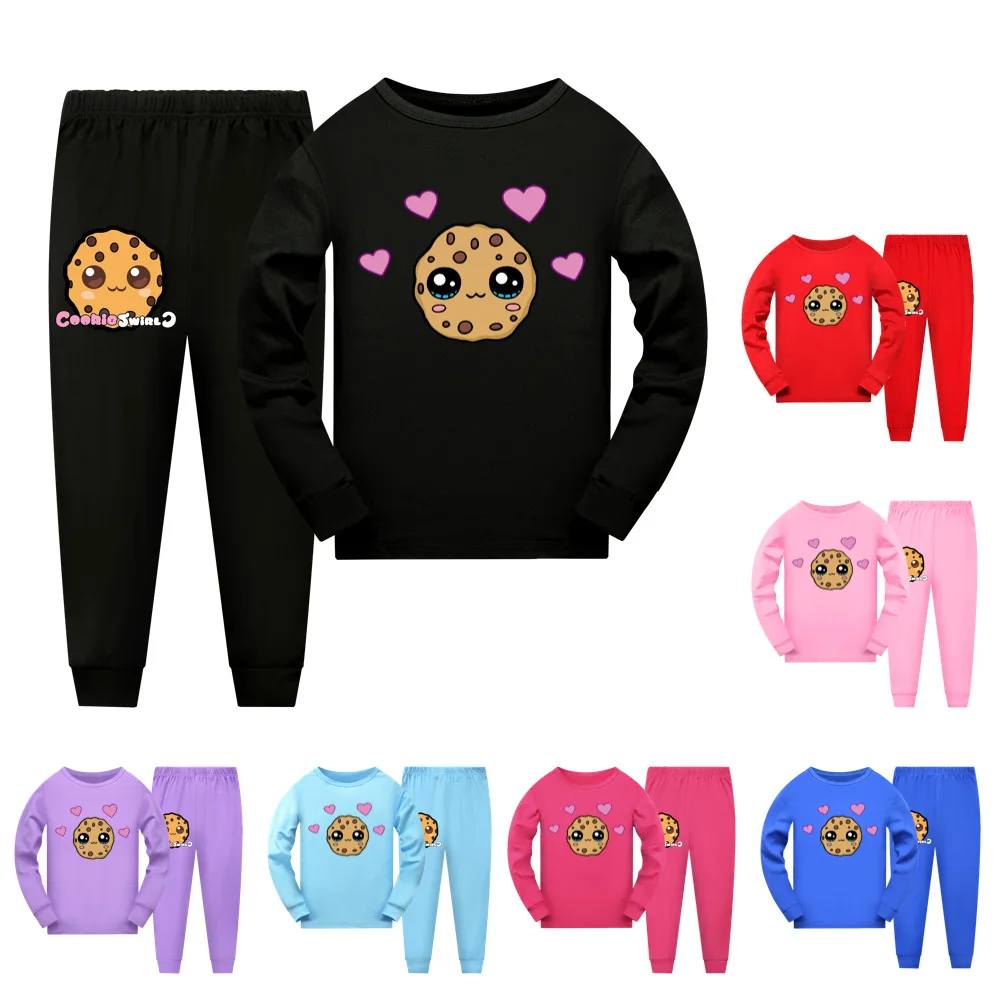 

New Kids Clothes Cookie Swirl C Pajamas Sets Baby Girls Boys Cartoon Long Sleeve T-shirt+Pants 2pcs/set Children Casual Outfit
