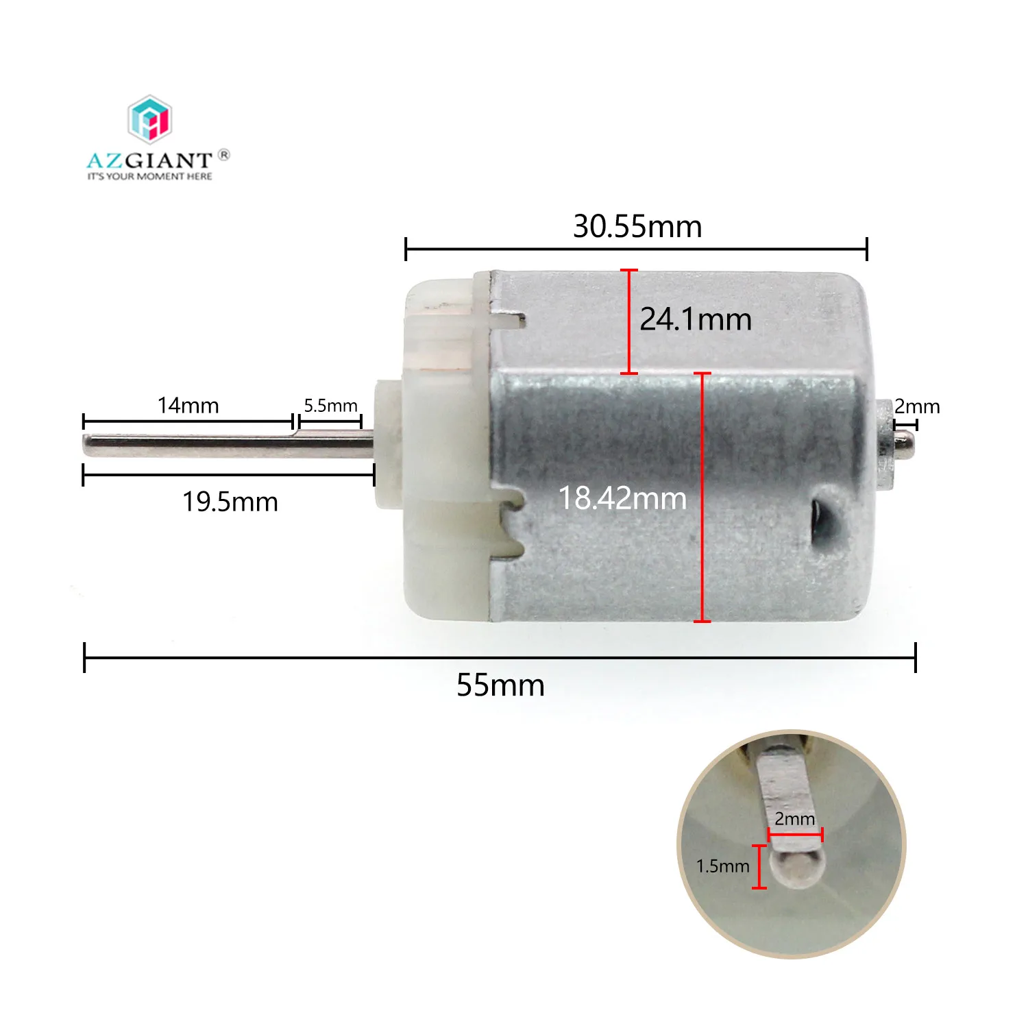 

20mm D Cut Reverse Shaft FC280 Car Door Lock Motor Micro DC 12V Carbon Brush Car Accessories