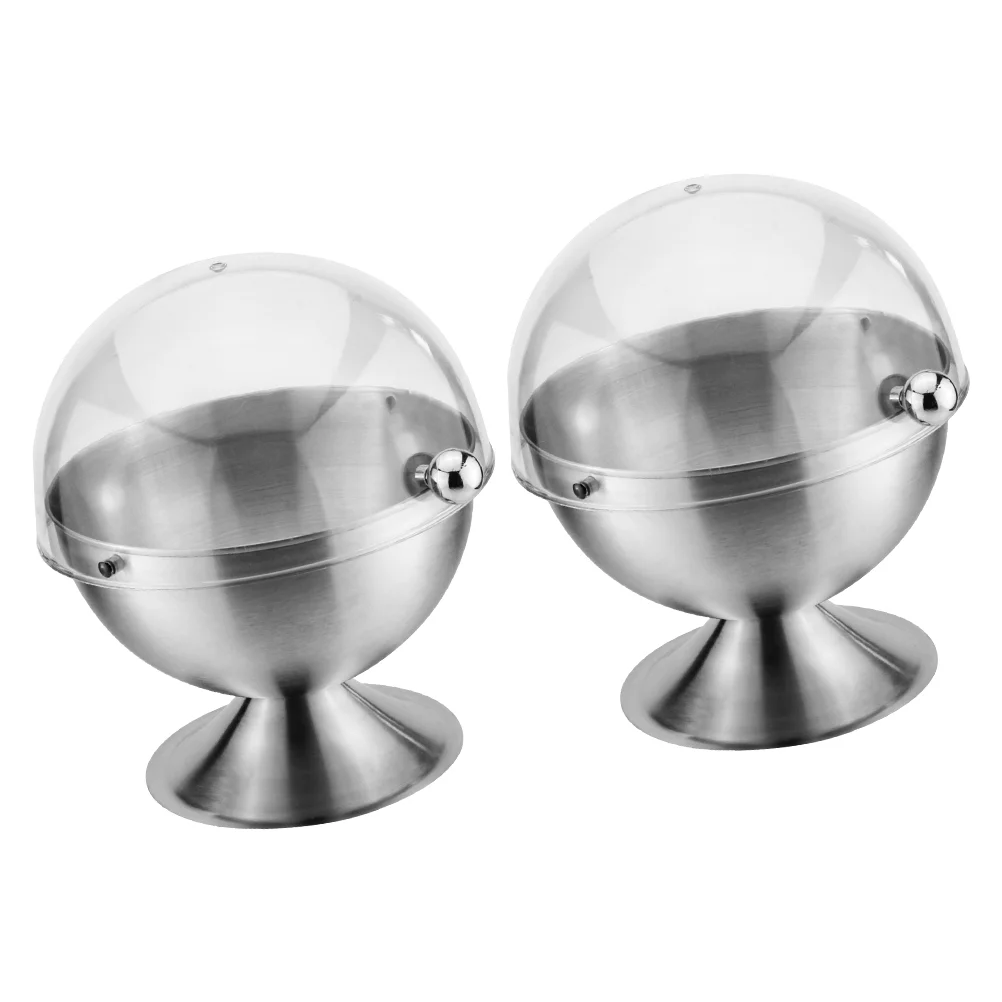 

2pcs Metal Container Seasoning Can Decorative Apothecary Jars Condiment Pot Candy Canisters
