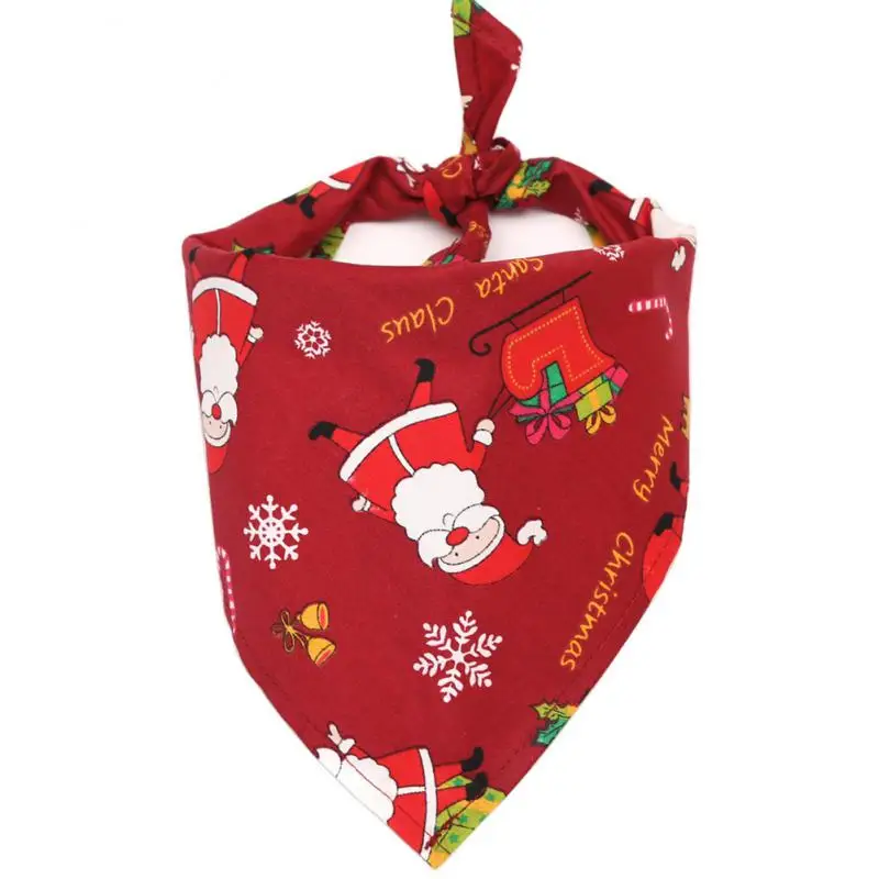 

New Christmas Pet Saliva Towel Cotton Triangle Scarf Dog Scarf Cat Bib Jewelry Christmas Pet Dress Up Items Dog Supplies