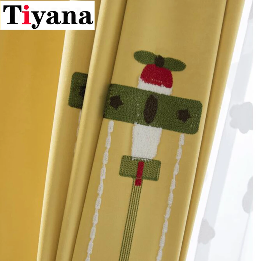 Мультяшные занавески для детской комнаты подарок мальчиков желтые оконные с