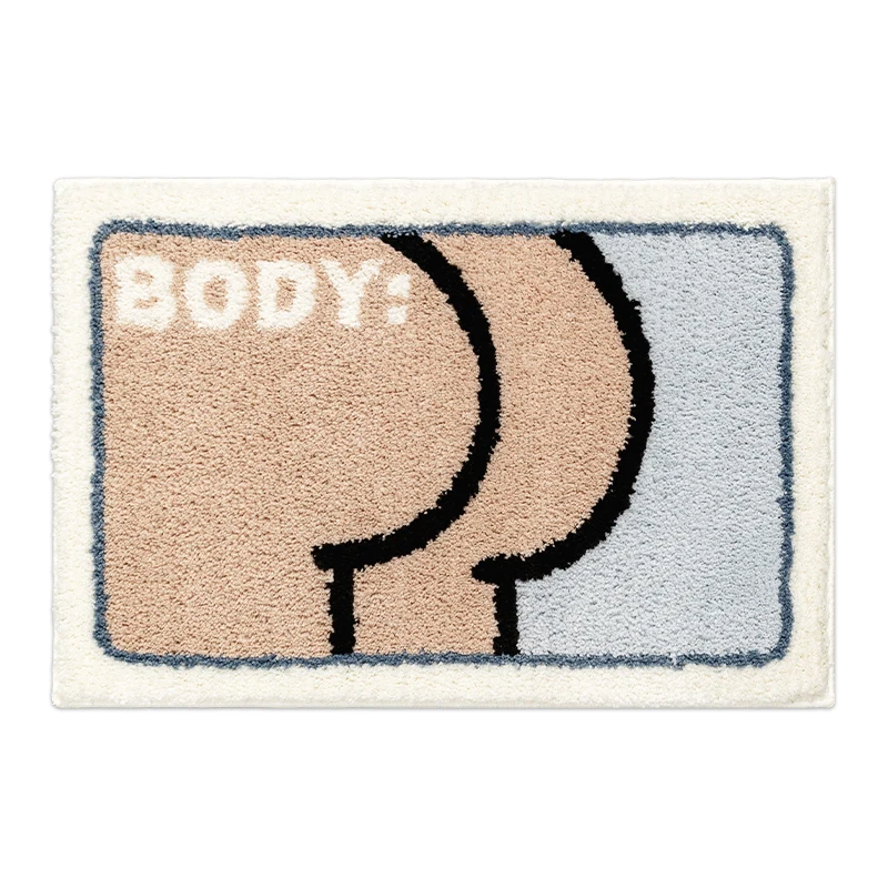 

LAKEA Body Tufted Rug Funny Home Room Decor Doormat Floor Anti Slip Pad Aesthetic Bathroom Soft Plushy Rug Bedroom Bedside Mat