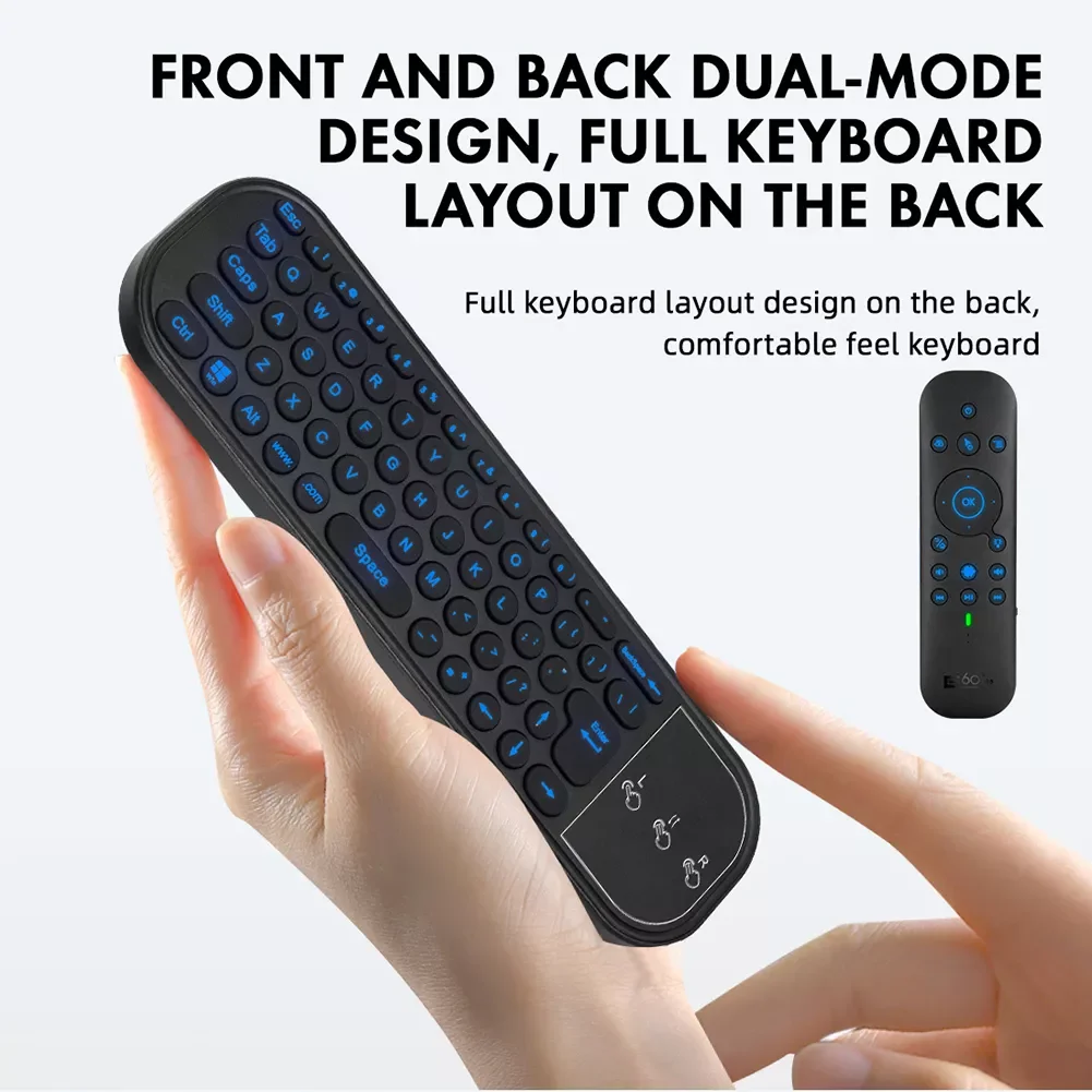 

NEW2023 2.4G Backlight Remote Control Bluetooth-compatible 5.0 Air Mouse Voice Backlight Remote Control Dual Modes for TV Box Pr