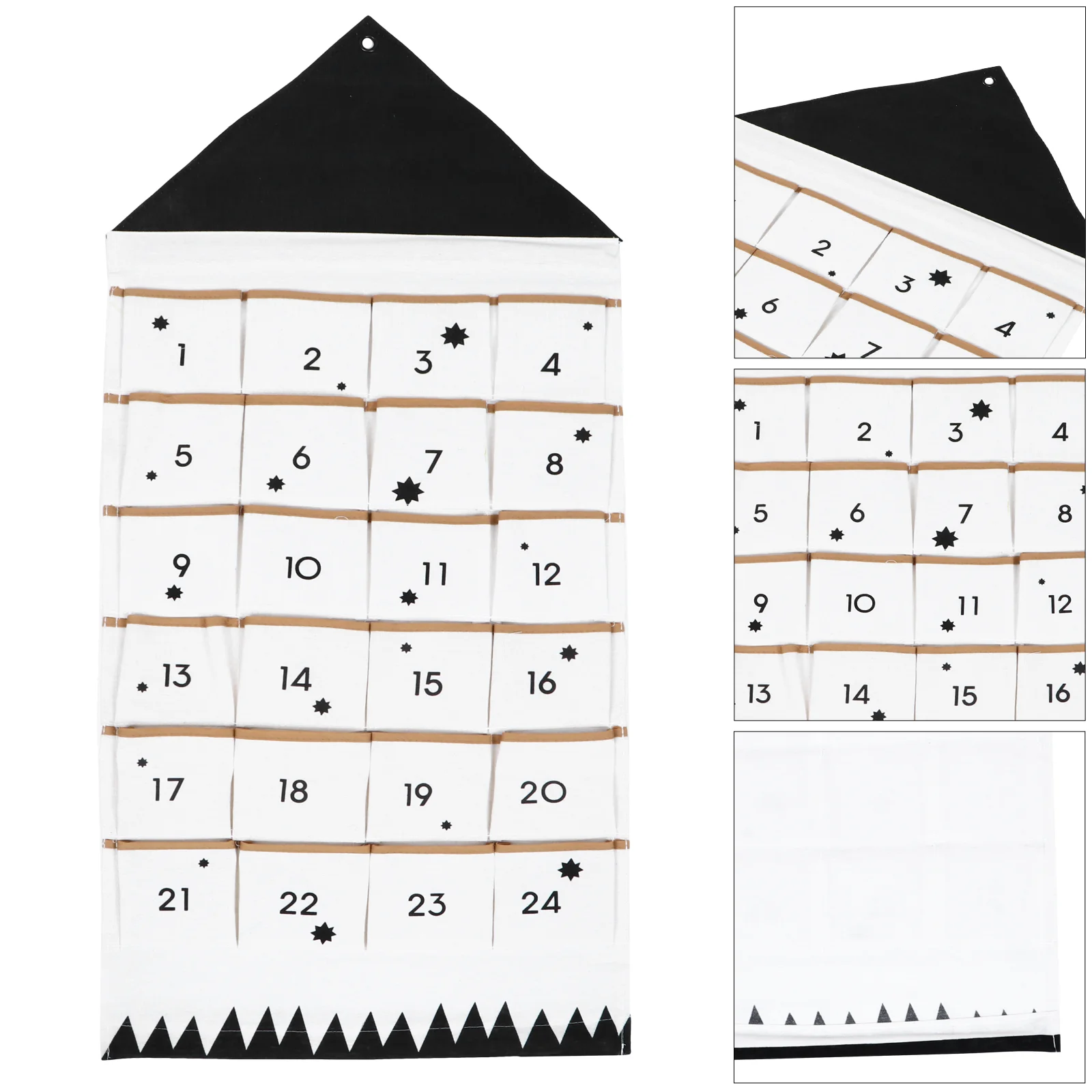 

Calendar Advent Hanging Christmas Fabricpockets Reusable Bags Empty Farmhouse Countdown Storage Bag Decoration