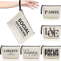 ladies new cosmetic bag fashion phrase printing series 2022 new travel clutch cosmetics sundries portable storage bags