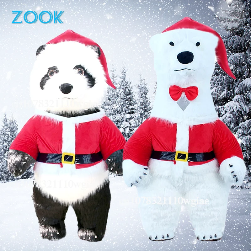 

Giant Polar Bear Inflatable Costume Street Funny Props Panda Mascot Costume Animal Cosplay Dress For Christmas New Year Gift