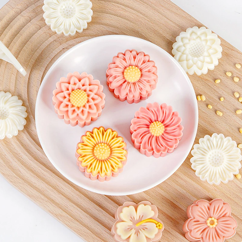 

4/5/6 шт./компл. форма для торта Mooncake, цветы вишни, искусственные цветы, штамп, ручная пресс-форма, пресс-формы, кондитерские инструменты, фестив...