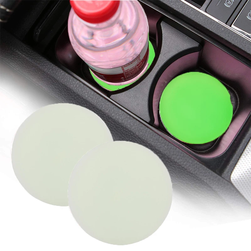 

1/2pcs Universal Car Night Glowing Water Cup Coaster Car Household Drink Bottle Water Cup Pad Decor Car Interior Car Gadgets