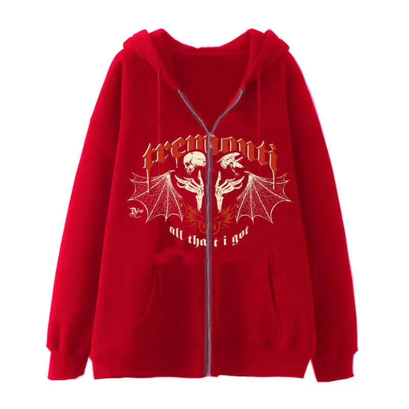 Стразы толстовка на молнии со скелетом и бабочкой женская уличная одежда в стиле