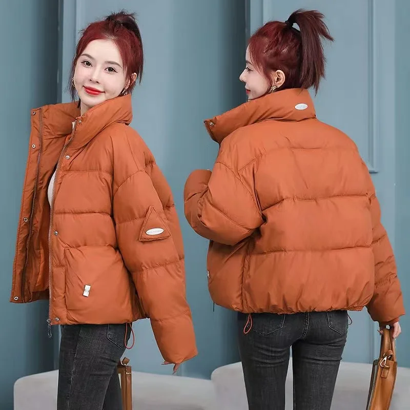 

Short Standing Collar Winter Jacket Parkas 2023 New Women Down Cotton Coats Female Thicken Warm Loose Casual Outerwear Overcoat