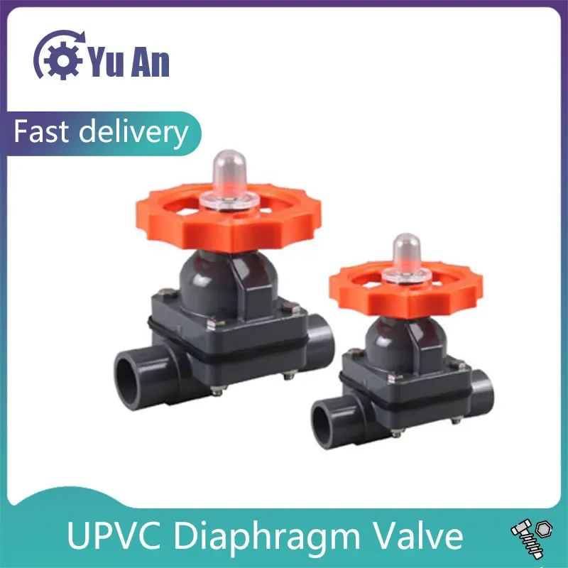 

UPVC Gate Diaphragm Valve Aquarium Tank Irrigation Adapter Garden Water Connectors Industrial Water Pipe Fittings 1 Pcs