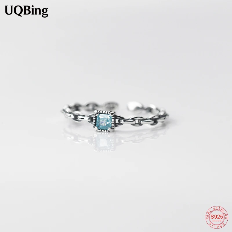 

Женские открытые кольца из серебра 925 пробы, с цепочкой и драгоценным камнем