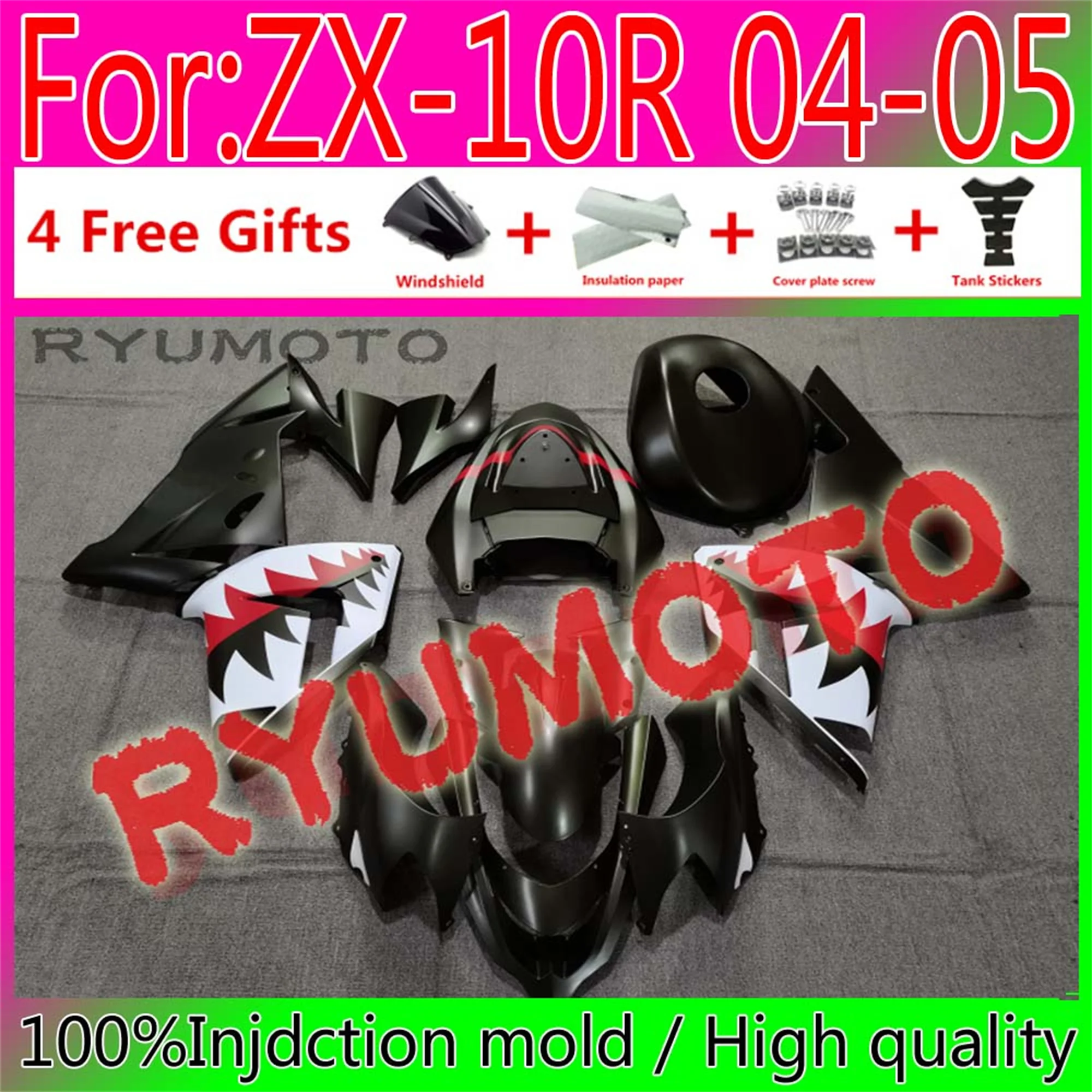 

Новые обтекатели для мотоциклов Kawasaki ZX10R ZX-10R 04 05 2004 2005, Обтекатели из АБС-пластика