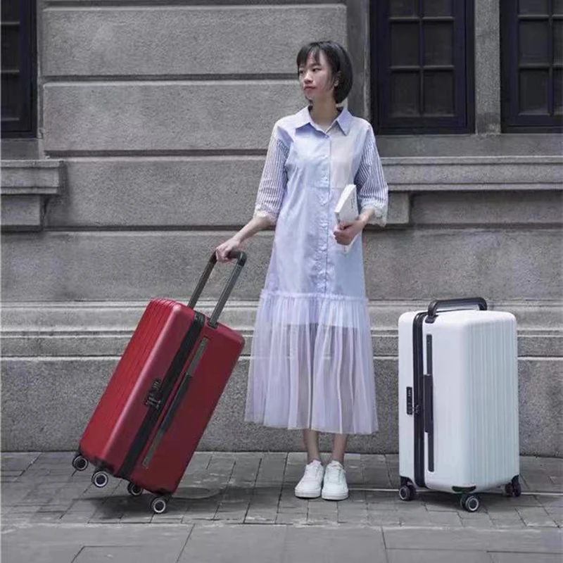 

New Wide Trolley Suitcase Luxury Zipper Luggage Frosted Suitcase Consignment Box 20/24 Inch Carrying Case Universal Silent Wheel