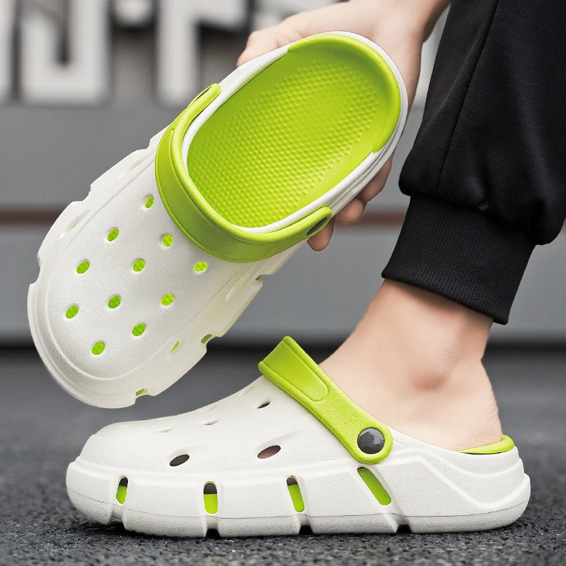 Сандалии мужские с закрытым носком босоножки дырками Нескользящие пляжные