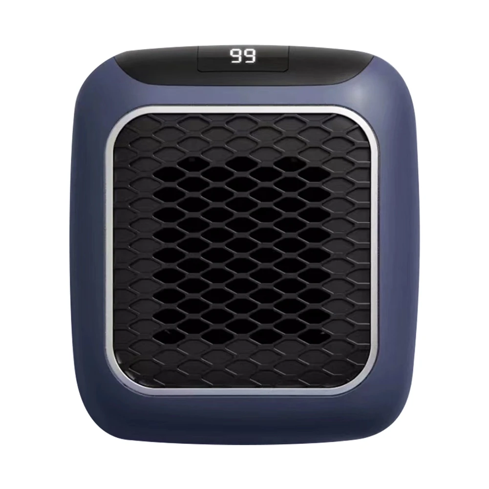 

Mini Electric Heater Small Space Heater Saving Wall Outlet Heater Room Heating Stove Warm Fan US Plug Blue
